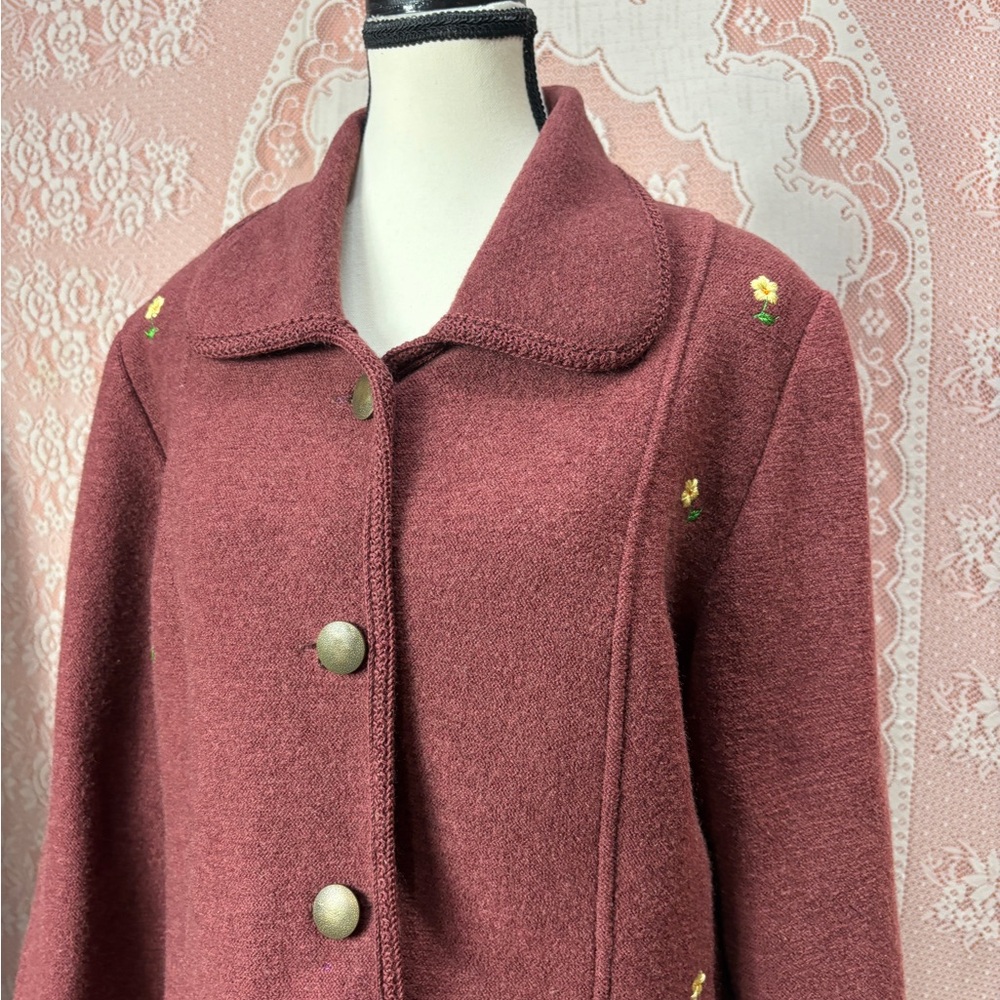Victor Fink Collection Wool Jacket | Embroidered Floral - Picture 1 of 10